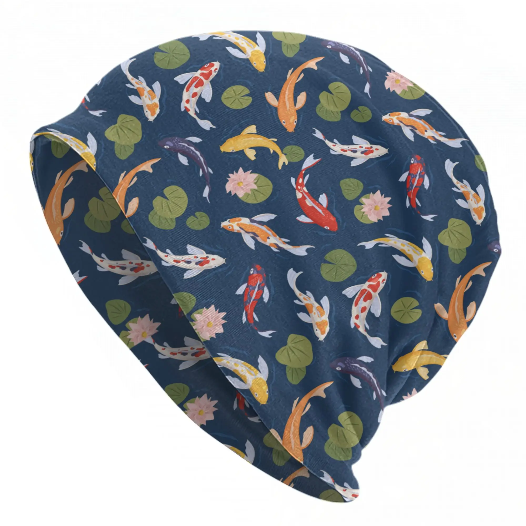 Koi Fish Japanese Pattern Beanie Hats  Skullies Beanies Kpop Head Wrap Unisex Adult Caps Spring Design Retro Bonnet Hats Gift