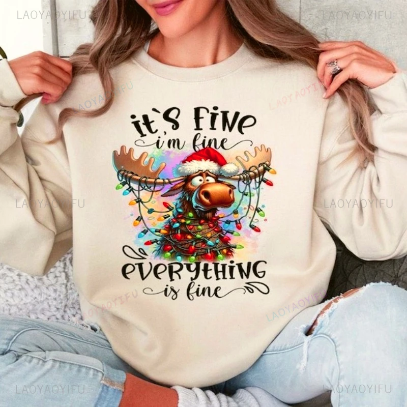 Animal Patterns Hoodie Long Sleeve Casual Wear Christmas Women Sweater Gift for Xmas Hot Sale  Cozy Christmas Sweatshirt Hoodie