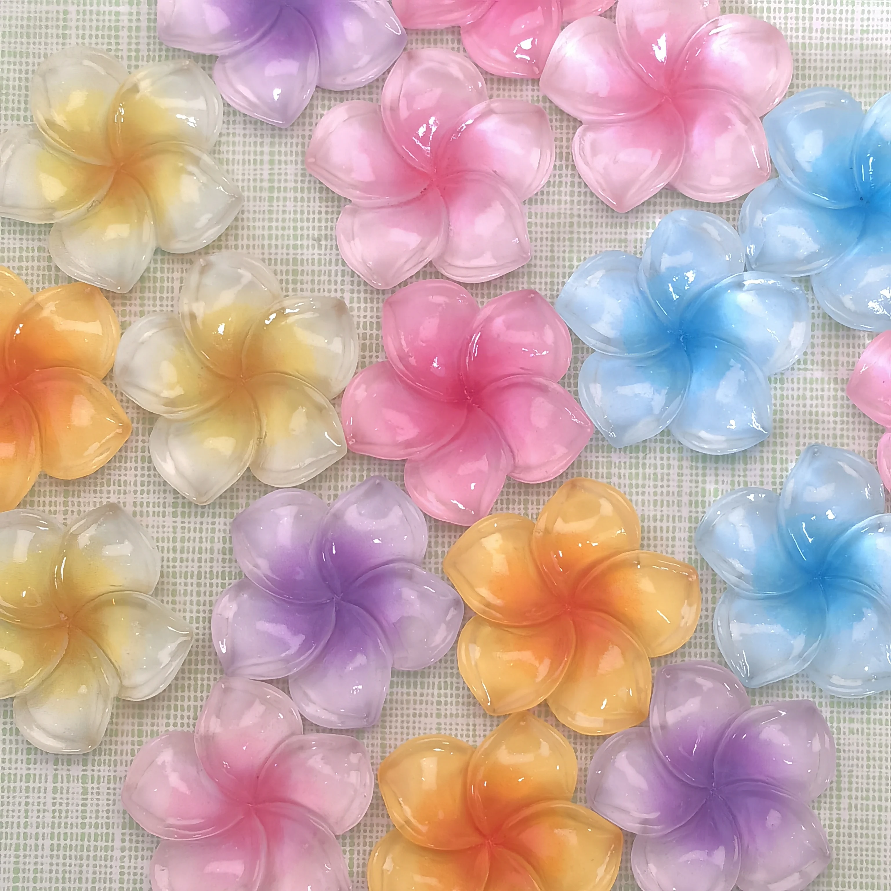 

Colorful Resin Plumeria Flower Cabochons Flatback DIY Jewelry Making Scrapbooking Decoration Accessories
