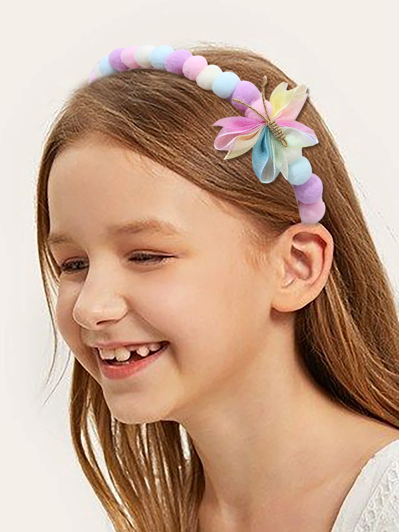 Fashion Glitter Star Headbands For Girls Rainbow Lace Hair Bnads Cute Butterfly Shape Hiar Hoop Children Party Hair Accessories