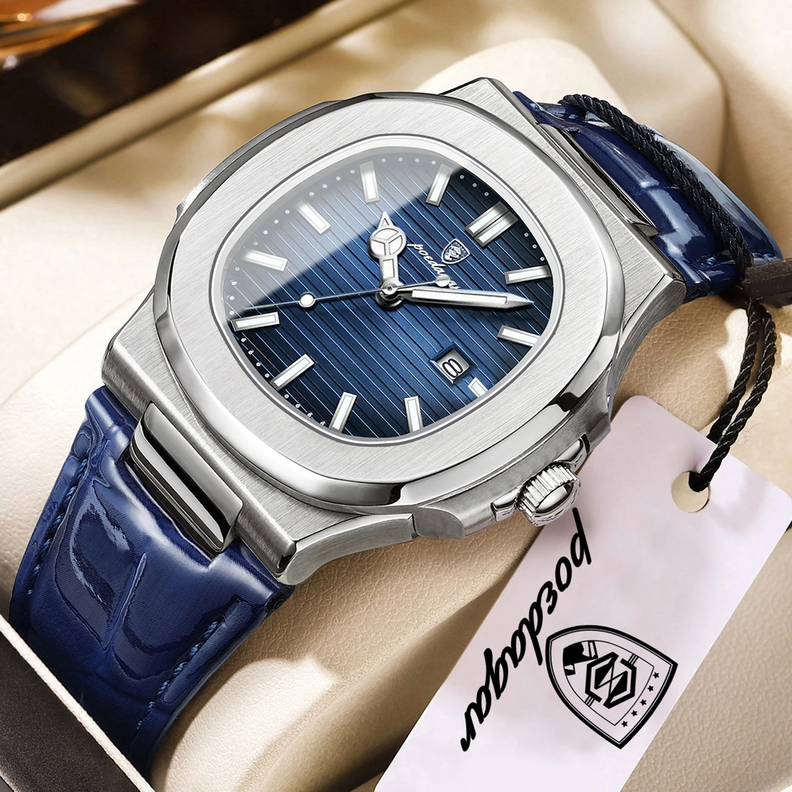 Men's Top Square Watch with Luminous Features