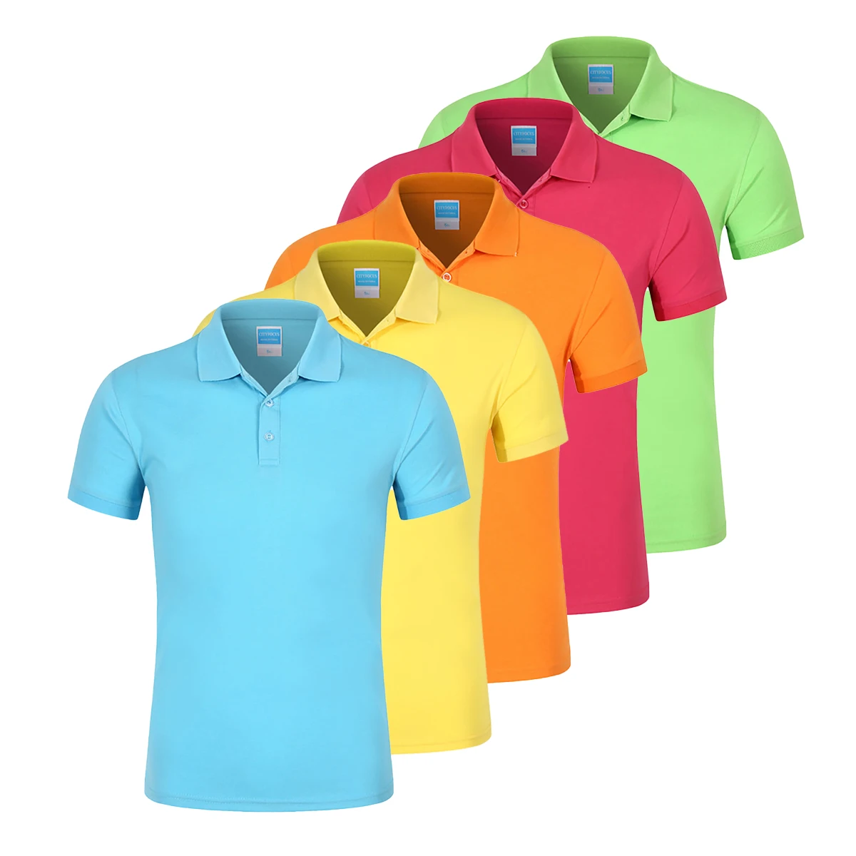 POLO shirt men's solid color short sleeved top team customization, 5 pieces per set, colors can be freely matched