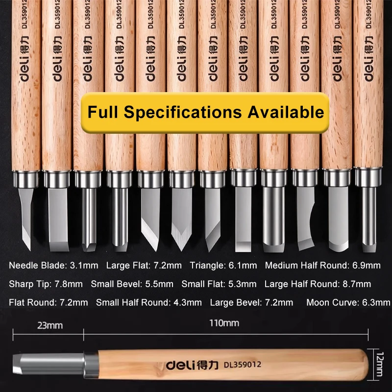 SK2 Steel Professional Grade Carving Knives Set Beech Wood Handle Sharp Blades Multi Shapes for Art Craft Sculpture Hand Tool