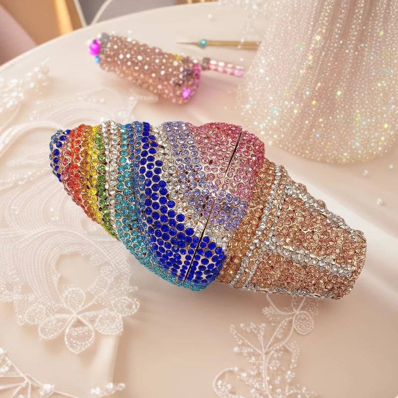 

Sweet Ice Cream Cone Evening Clutch, Novelty 3D Dessert Bag for Summer Party & Cute Fashion, Whimsical