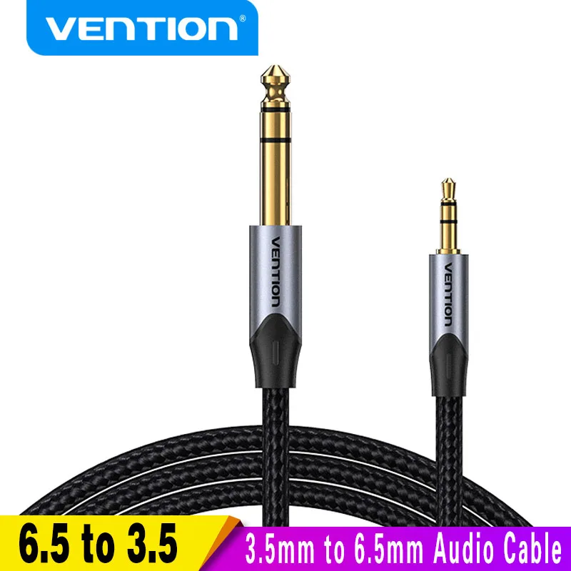 Vention 6.5 to 3.5 Jack Aux Cable Adapter for Speaker Guitar Amplifier TRS Audio Cable Jack 3.5mm to 6.5mm Audio Cable Auxiliar