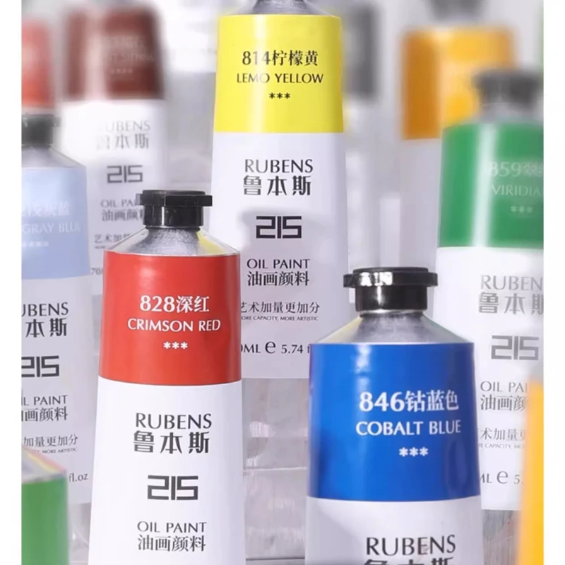 50/170ml Oil Painting Pigments High Saturation Strong Coloring Power Stackable Painting Graffiti Outdoor Sketching Art Creation