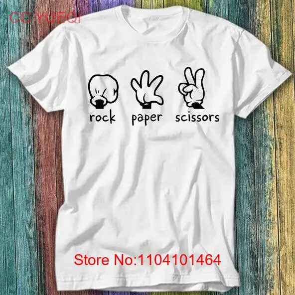 

Rock Paper Scissors Hand Game T Shirt Top Tee 437