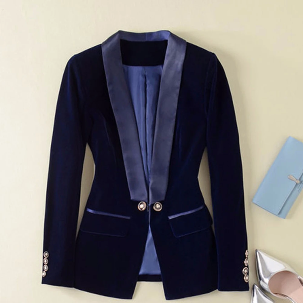 

Women's Velvet Single Piece Blazer Casual Fashion Slim Jacket Stylish and Comfortable Commuting Party Party Work Wear