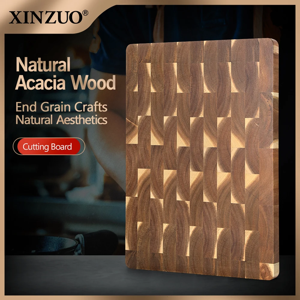 XINZUO Acacia Wood Cutting Board Cut Bread Fruit Meat Quality Kitchen Wooden Chopping Blocks Non-slip Kitchen Tools