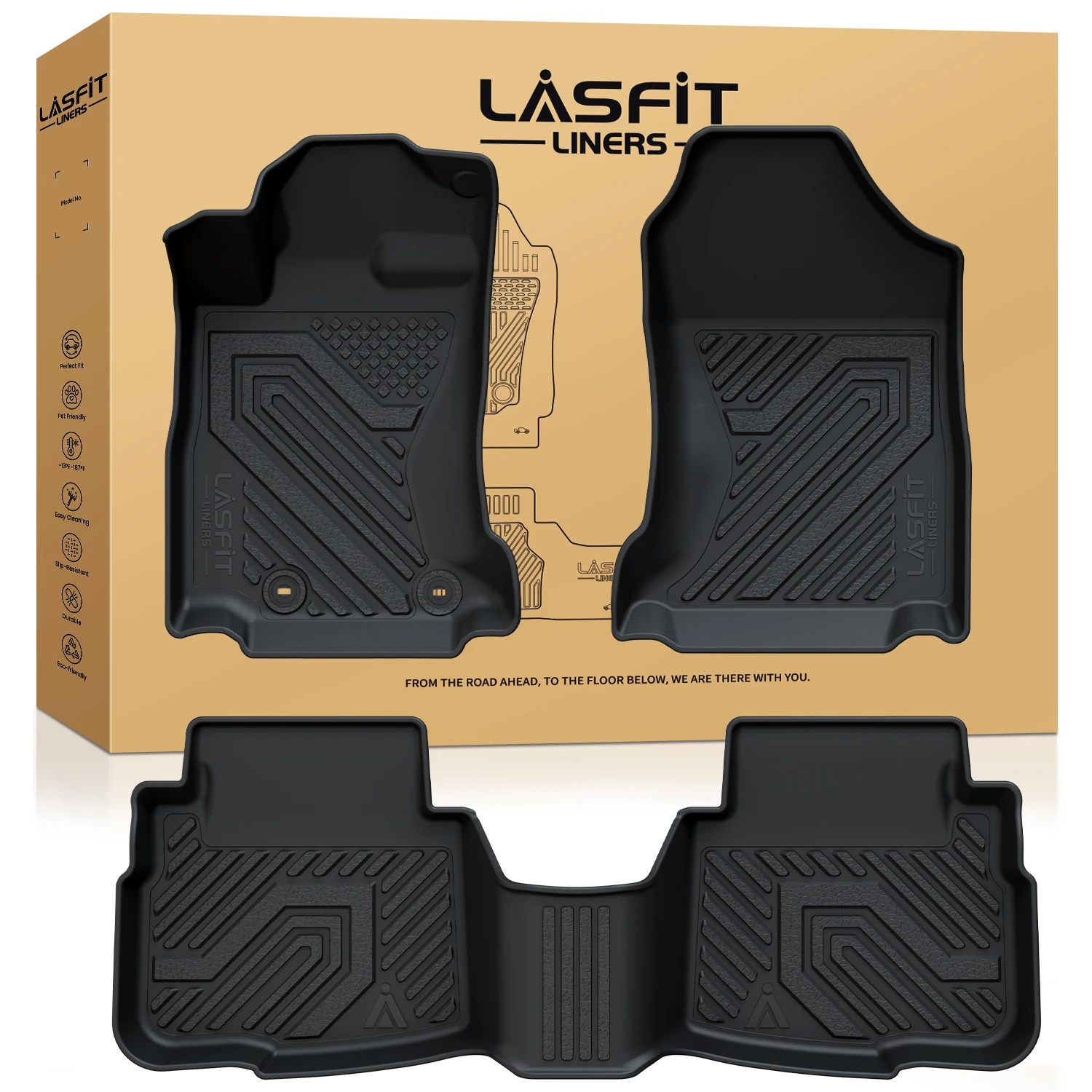 

Коврики LASFIT для Subaru Outback & Legacy 2020-2025, всепогодные TPE Custom Fit Easy Clean Прочные напольные вкладыши 1-й и 2-й ряд