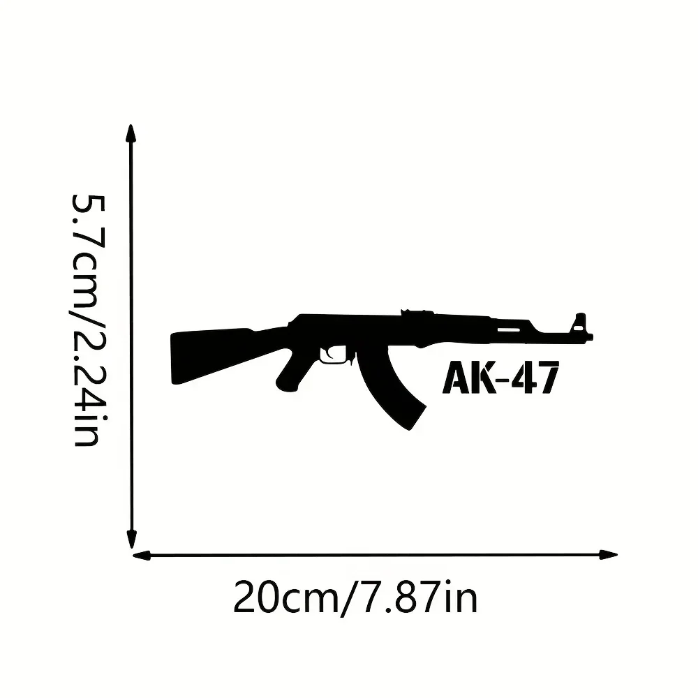 Military Gun Graphic Sticker Durable Self Adhesive Vinyl Decal for Car Exterior Auto Tuning Modification Racing Style Decor