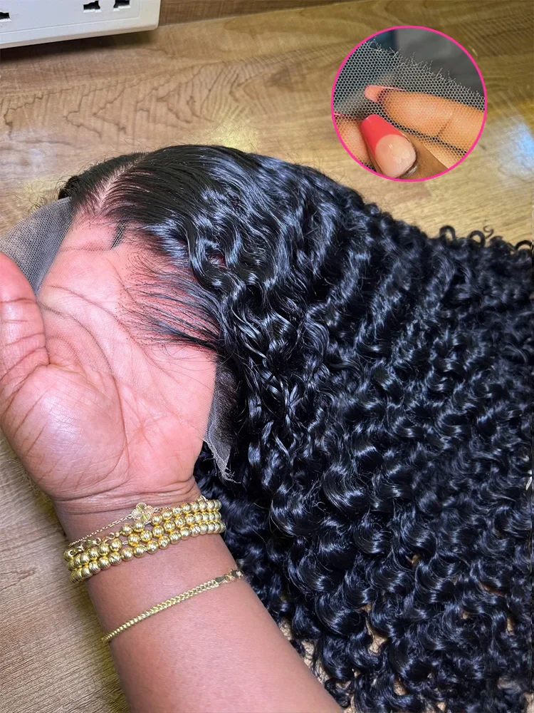 

300% High Density 40 46Inch Deep Wave 13x4 HD Lace Frontal Wig Human Hair For Women Loose Water Curly 13x6 Lace Frontal Wigs