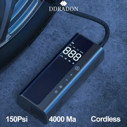 Rechargeable Air Pump Tire Inflator 150PSI Cordless Portable Compressor Digital Car Tyre Pump for Bicycle Tires Balls