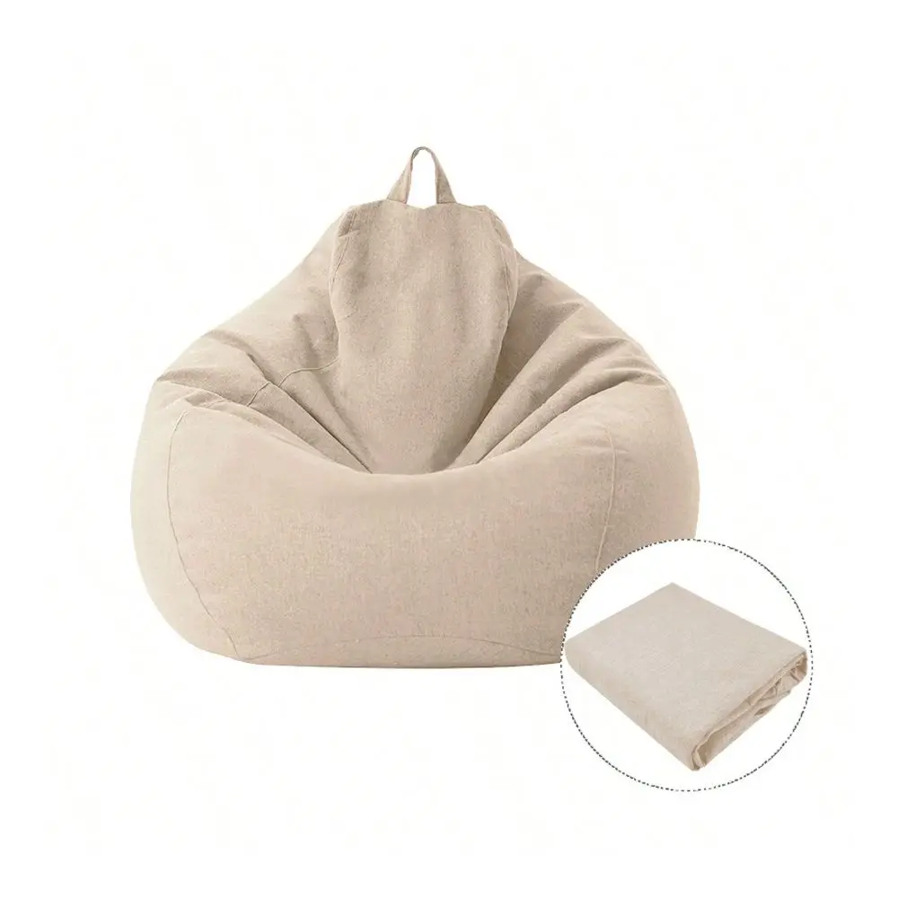 

Premium Sofa Bean Bag, Japanese Style Solid Color Fabric Lounger Cover, Soft Furniture Slipcover For Bedroom Living Room No Fil