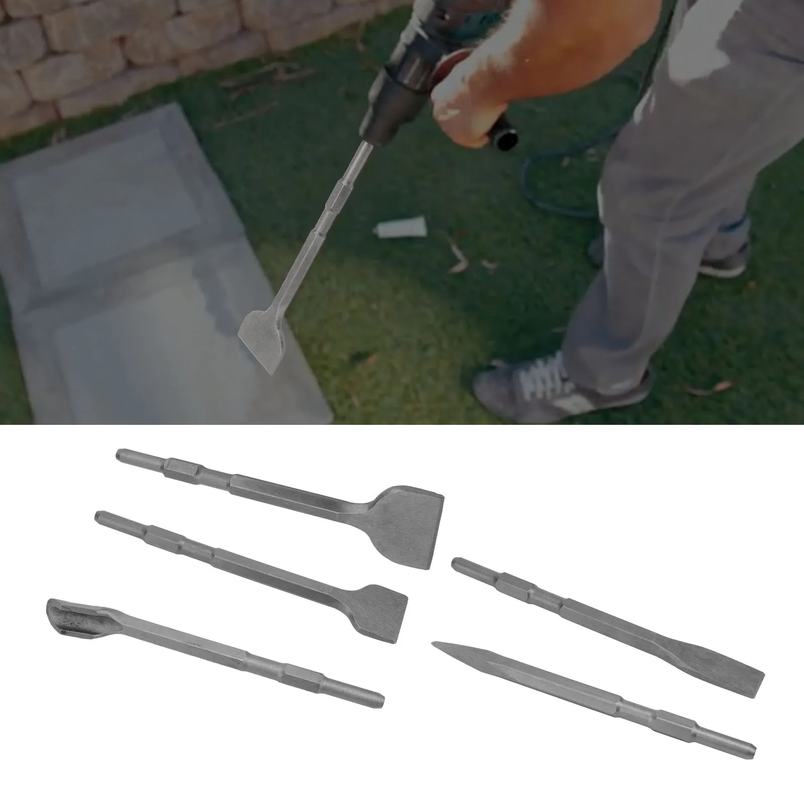 Bit Grooving Chisel Grooving Chisel Masonry Concrete Brick Stone Tile Removal Hex Shank for Hammer Drill Tool Bit Removal Chisel