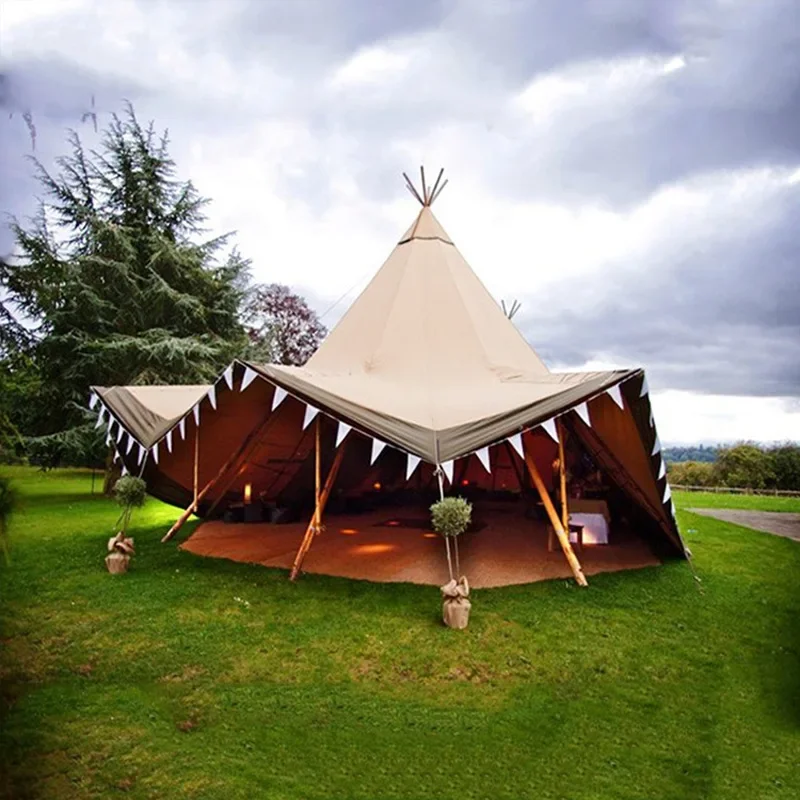 Indian tent pyramid straw hat outdoor reception camping clock in restaurant bar shade camping