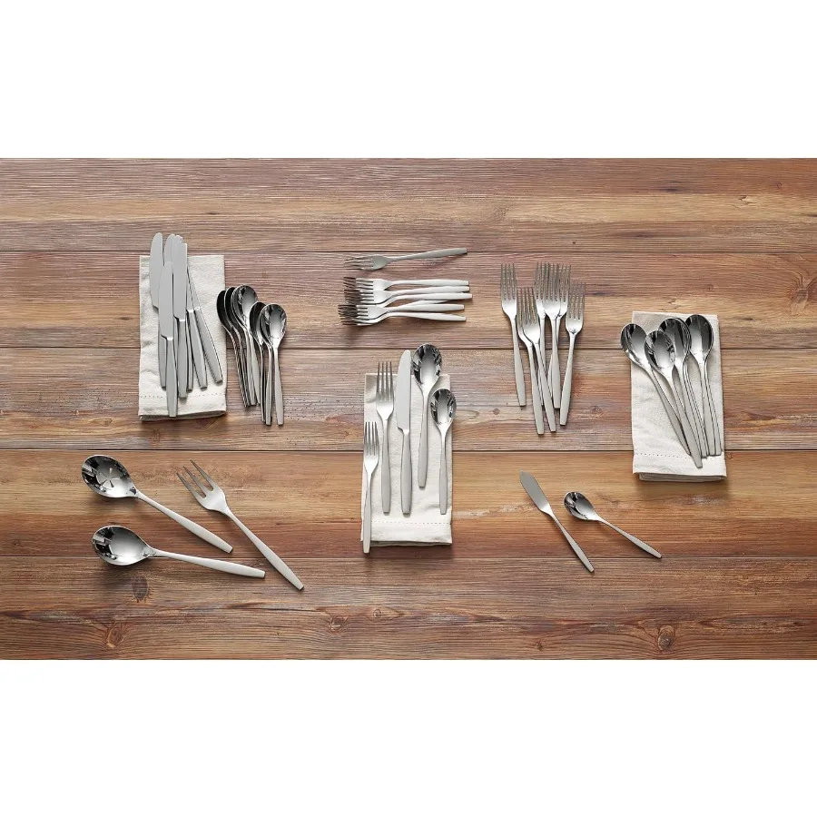 Aidan – ensemble de couverts 45 pièces, 18 10 miroir, argenterie en acier inoxydable, ensemble de couverts conçu pour les cuisines domestiques ou les restaurants