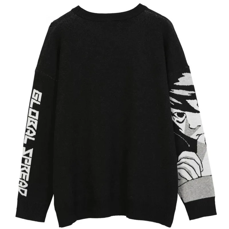 Death Note Sweaters Men and Women Autumn and Winter Round Neck Loose Knits Couples Dark Pullover Sweaters Women\'s anime