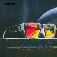 KDEAM, gafas de sol polarizadas totalmente negras, lentes polarizadas de forma cuadrada Unisex, gafas de sol de pierna ancha, gafas de sol para pescar y conducir para hombres
