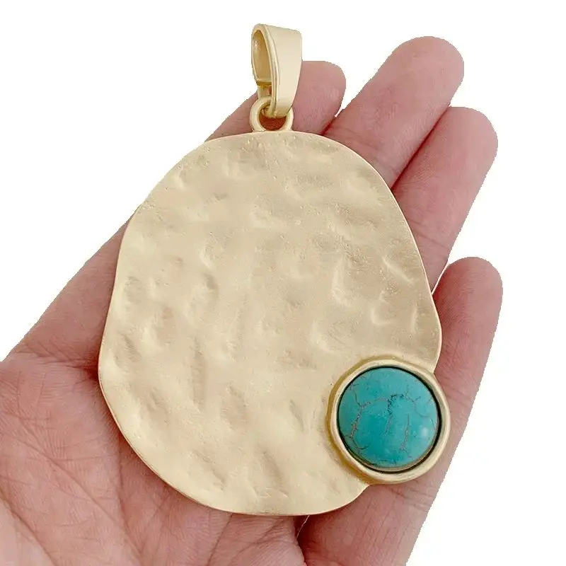 1 x Matt Gold Bohemia Large Irregular Charms Pendant for Handmade Necklace Jewellery Making Accessories