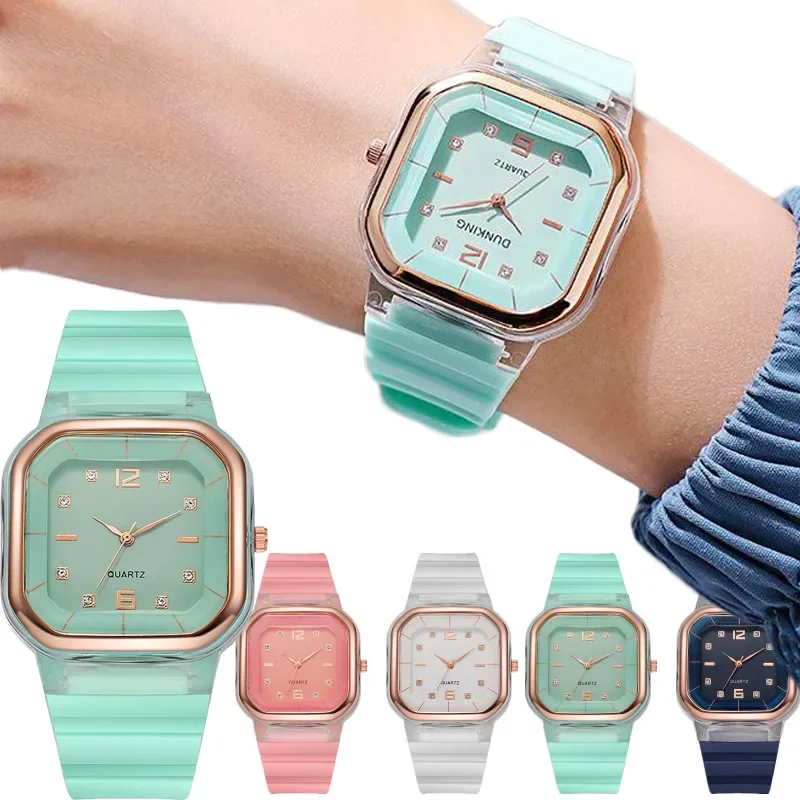 

Candy Color Silicone Watches Women's Sports Square Watch Summer Multifunctional Digital Wristwatch Men Fashion Watch Reloj