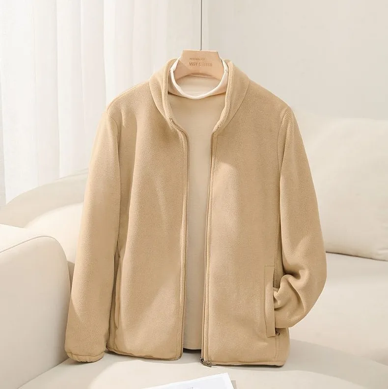 플리스 스웨트셔츠 모자 없음 여성용 중간 길이 가을 겨울 두꺼운 레귤러 미니멀리스트 화이트 칼라 출퇴근용 리본 소녀용