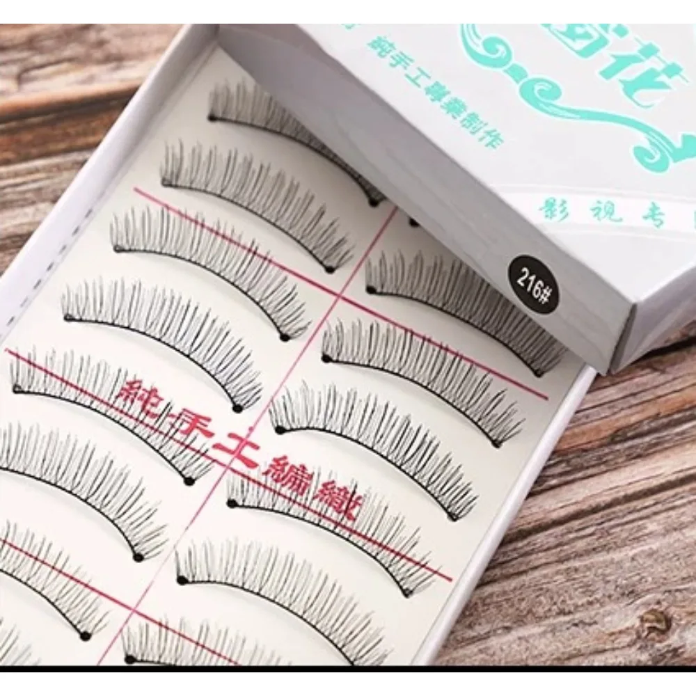 Natural Curled Handmade Eyelashes for Chinese Opera Dan Hua Dan Maid Stage Performance