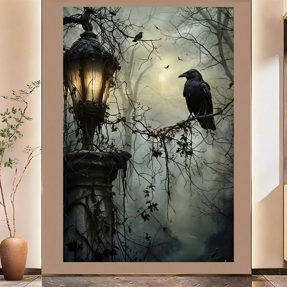 

Печать картины маслом на тему Хэллоуина, готовая к пониманию | Современное настенное искусство для офиса/гостиной/прихожей/спальни/кorm