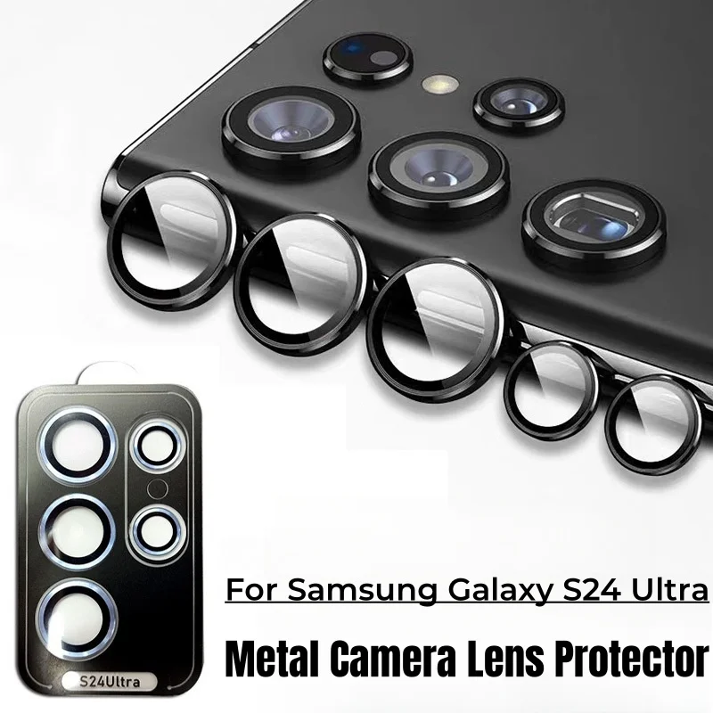 Metal Camera Protector For Samsung Galaxy S24 Ultra S24+ s24plus Alloy Ring lens Glass For Galaxy S24ultra Cap