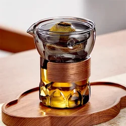 Lotus Pattern Brewing Citrus Tea Glass Fair Cup 360 Rotation Poreless Filtration Tea Maker Chahai Tea Pitcher Kung Fu Tea Set
