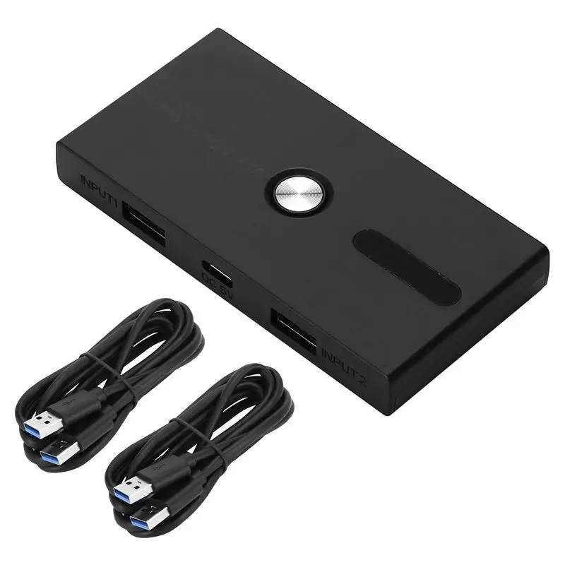 

USB 3.0 коммутатор 2 входа 4 выхода, док-станция KVM, устройство для совместного использования принтера, адаптер для монитора, KVM-конвертер-AEF7