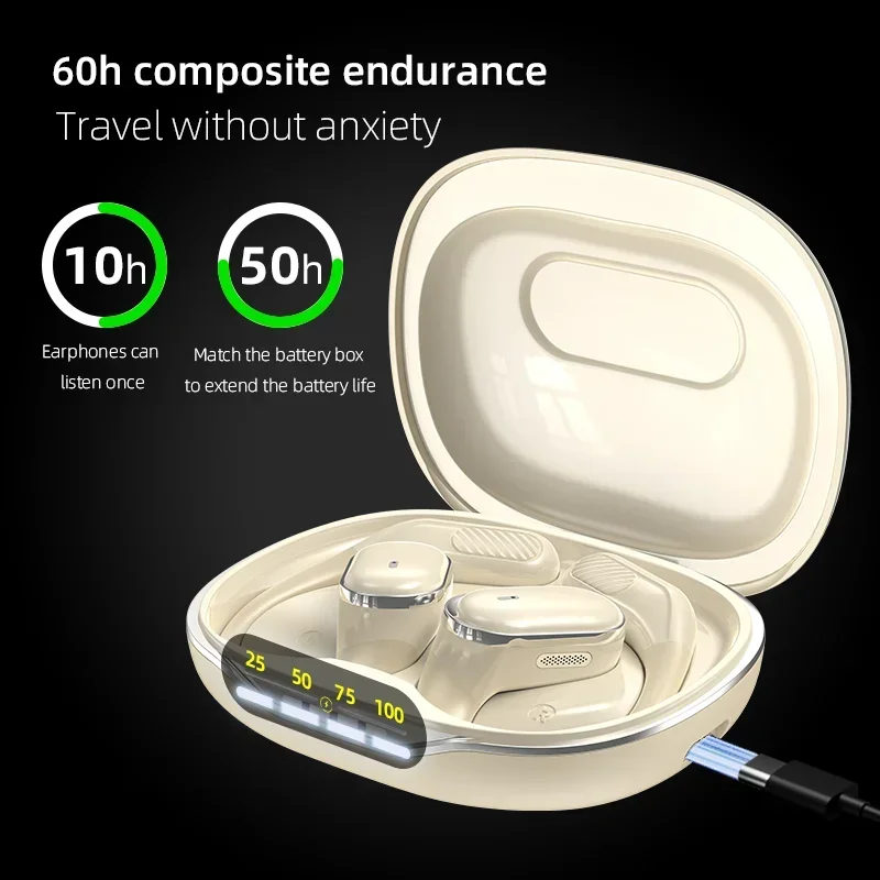 True Wireless Bone Conduction Earphones,OWS Open Ear Headphones with Earhooks,Bluetooth 5.4 Sport Earbuds,Deep Bass Clear Calls