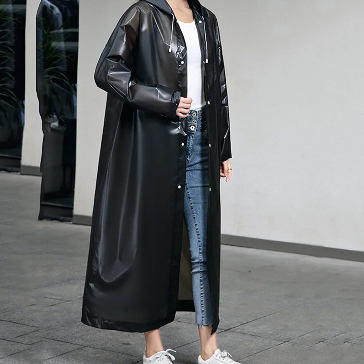 1pc - Outdoor lightweight one-piece long raincoat with thickened multi-functional windbreaker raincoat image 5