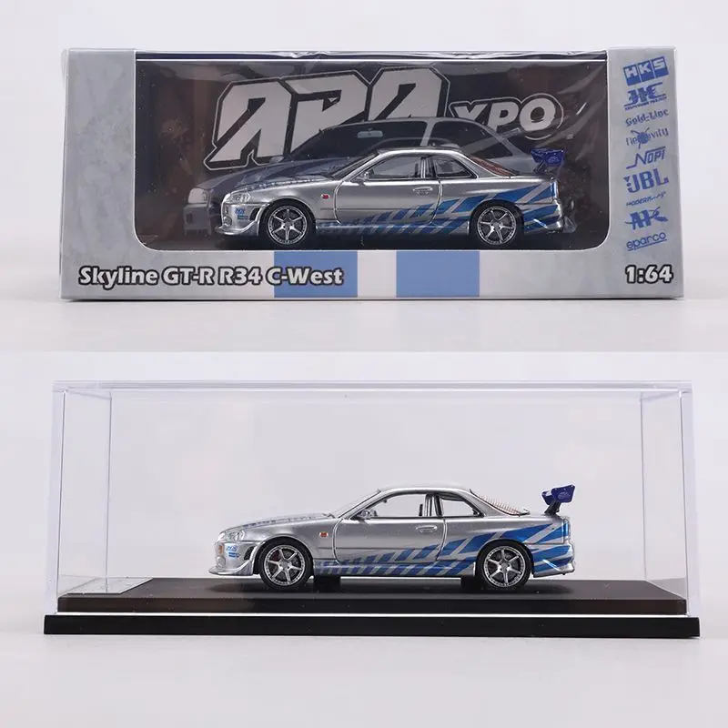 Model Mobil Diecast KOD Skala 1:64 SKYLINE R34 Speedy Painted Alloy