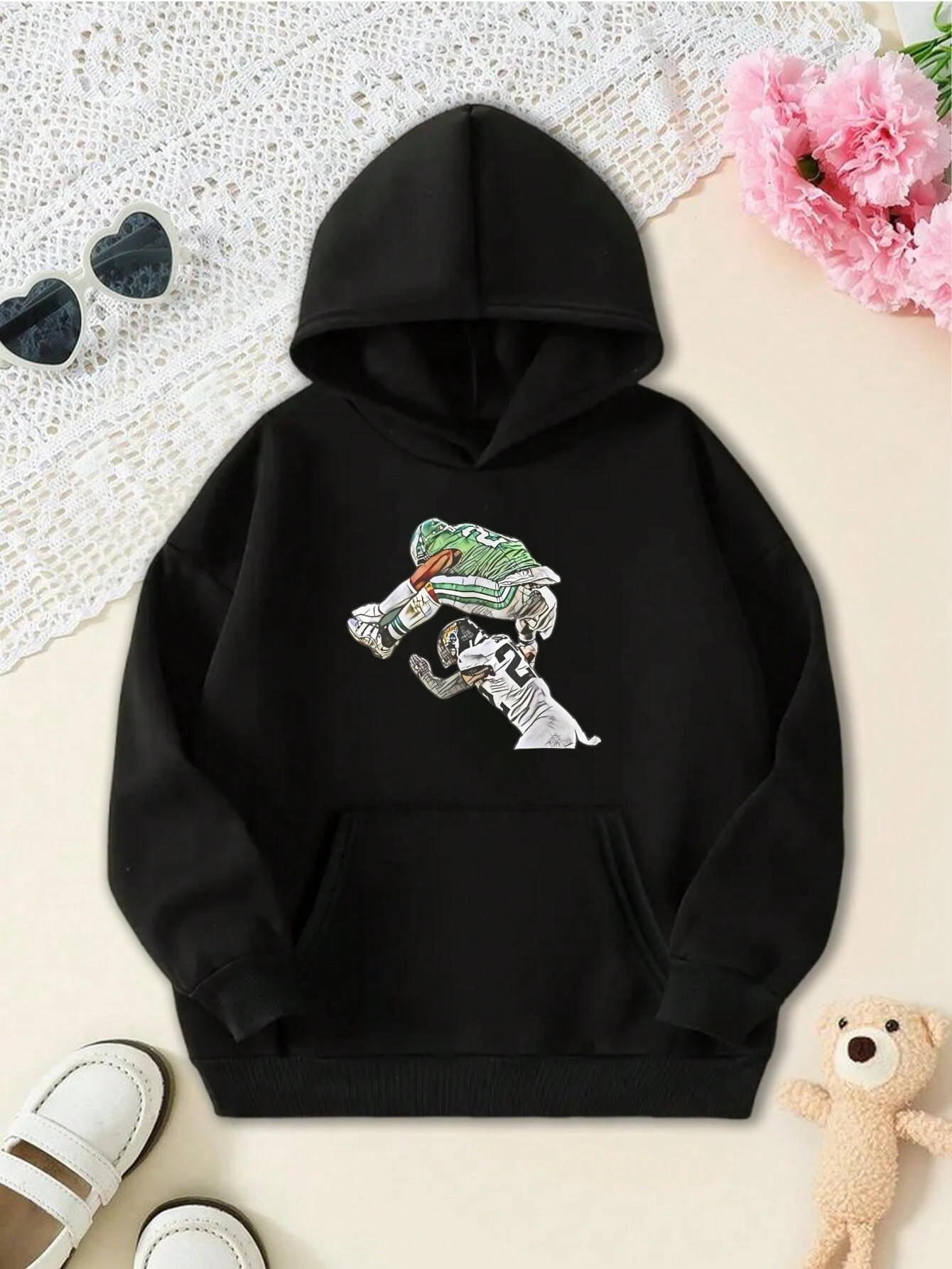 

Football Graphic Print Youth Funny Eagles Game Fans Long Sleeve Children Boy Autumn Hoodies Kids Babys Girl Sweatshirt Causal