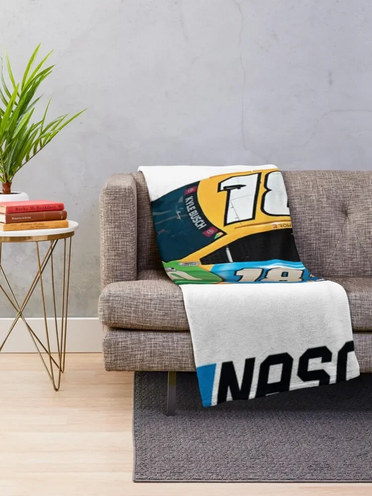 kyle busch racing Throw Blanket Cute Plaid blankets and throws Quilt Blankets