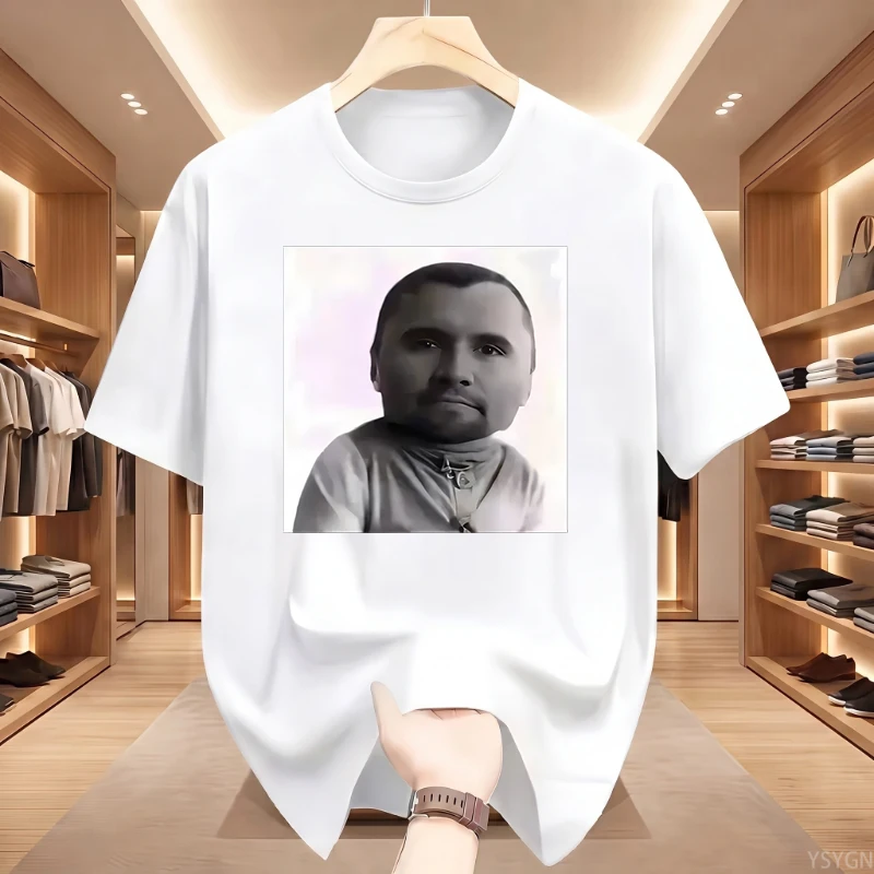 Funny Charlie Kirk Baby Face Meme Graphic Tee Shirt Men Women Fashion Classic Short Sleeve T-shirt Street Harajuku Style T Shirt