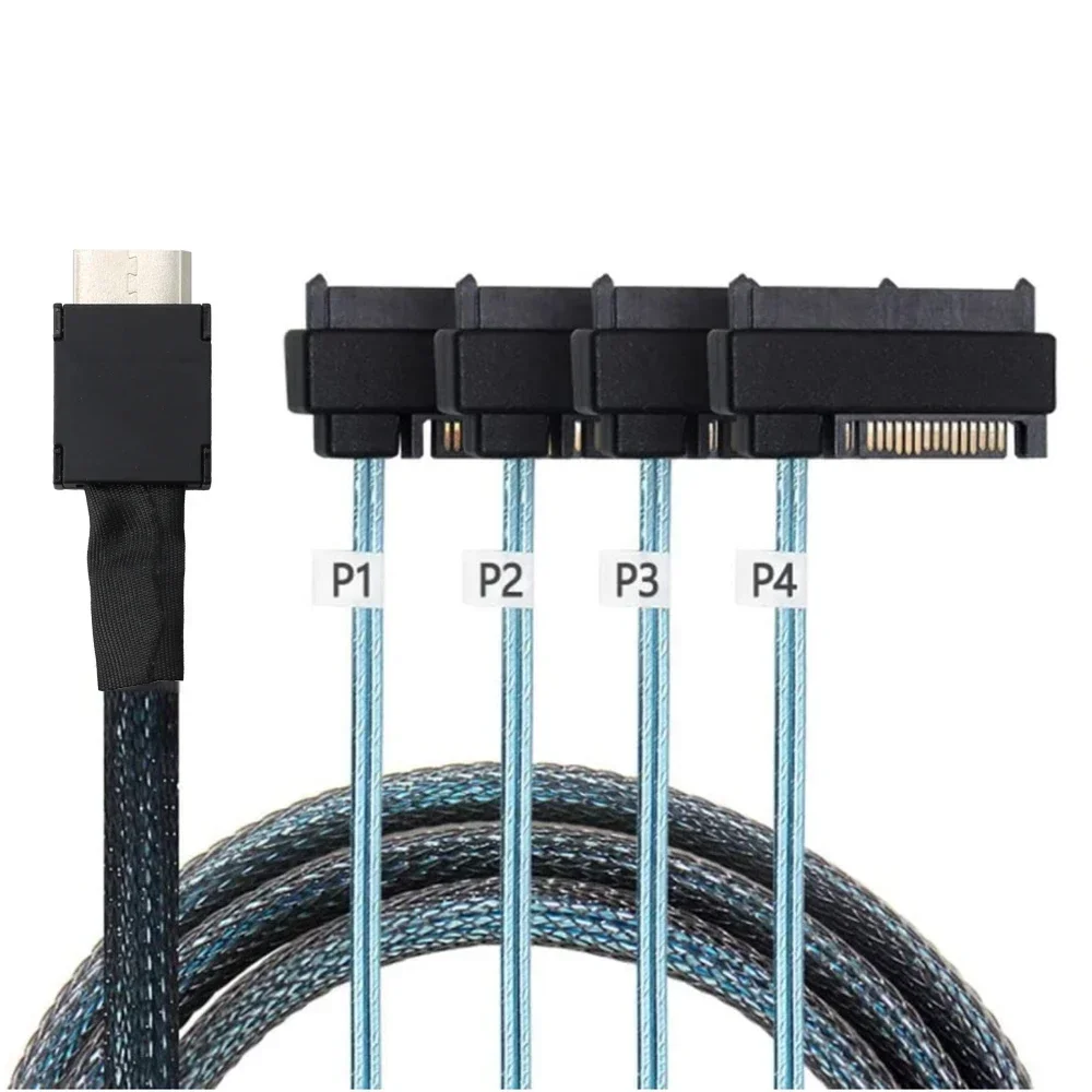 OCuLink PCIE SFF-8611 4i to SAS 4X 8482 Dual-Purpose Hard Drive Conversion Cable with High-Speed