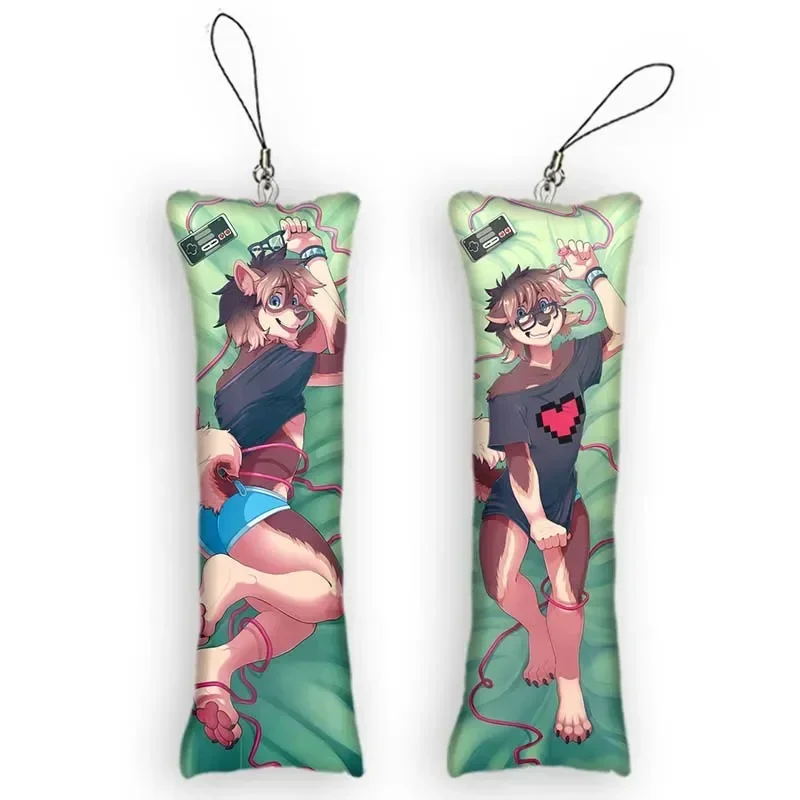 

New Pattern Hot Selling Item Terry Dakimakura Mini Pendant Anime Furry Pillow Keychain Double-Sided Print Ornament Bag