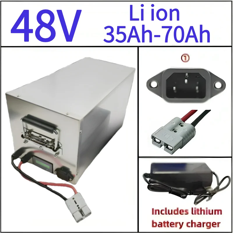

48V 35Ah 45Ah 65Ah 100Ah Lithium Ion Battery for 500W 800W 1000W 1500W 2000W Golf Cart Tractor Two Wheeler Vehicle RV
