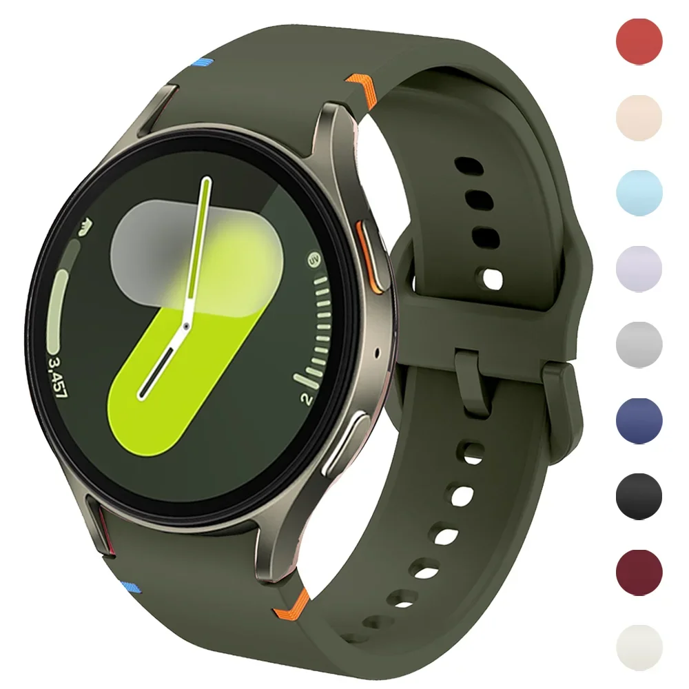 

Silicone Strap for Samsung Galaxy Watch 7 FE 6 4 5 Pro 45mm 44mm/Classic 43 47mm No Gaps correa Bracelet Galaxy watch 6 strap