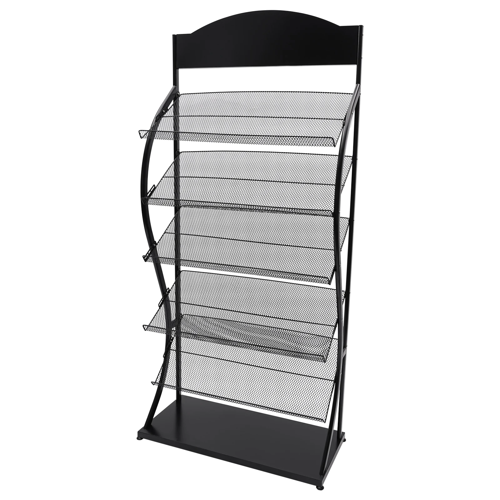 5 Tiers Freestanding Magazine Display Stand for Exhibitions, Trade Shows, Reception Areas