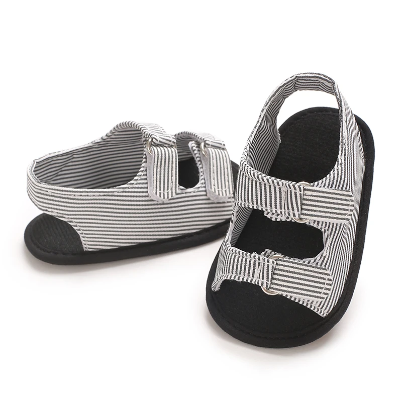 NEW Summer Newborn Infant Baby Boys Stripe First Walkers Shoes Soft Sole Sandals Shoes  Beach Shoes Baby Slippers