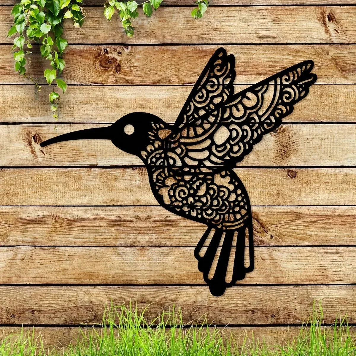 1Pc Creative Iron Hummingbird Sculpture Waterproof Rustproof Wall Art for Home Bedroom Hallway Decor Gift