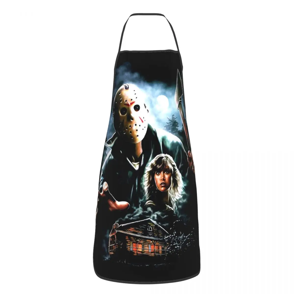 Unisex Horror Movie Character Killer Kitchen Chef Cooking Baking Apron Women Men Halloween Film Tablier Cuisine for Gardening