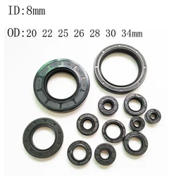 2 3 4PC 8X20X7 8X20X8 8X22X4 8X22X5 8X22X6 8X22X7 8X22X8 8X25X7MM NBR Shaft Skeleton Oil Seal TC Nitrile Rubber Ring Gasket