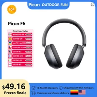 Picun F6 auriculares inalámbricos con cancelación activa de ruido seguimiento de cabeza Audio 3D 40mm auriculares Bluetooth ANC de alta resolución Control por aplicación HIFI