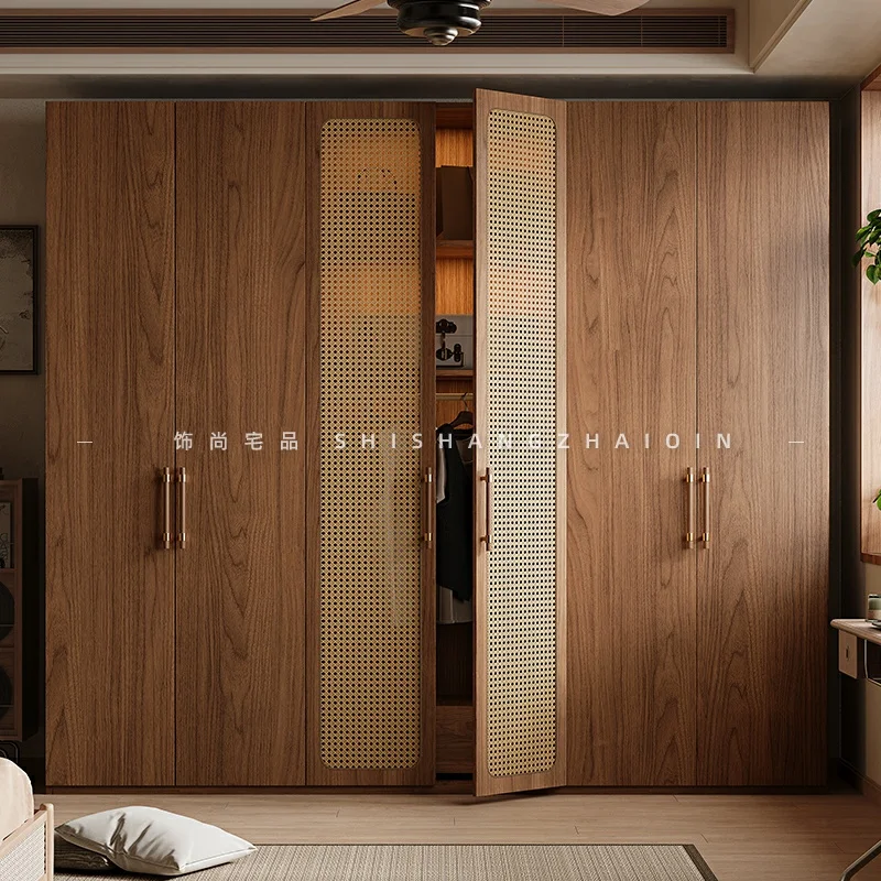 One door to top rattan door wardrobe modern simple household bedroom swing door medium antique storage clothing cabinet