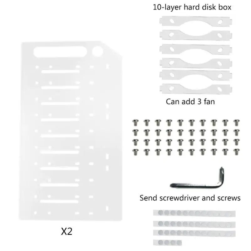 652F Hard Disk Bracket for 3.5in HDD Storage Bracket for Case Rack Hard Drive Bay 3.5'' Multi-Layers Optional Cooli