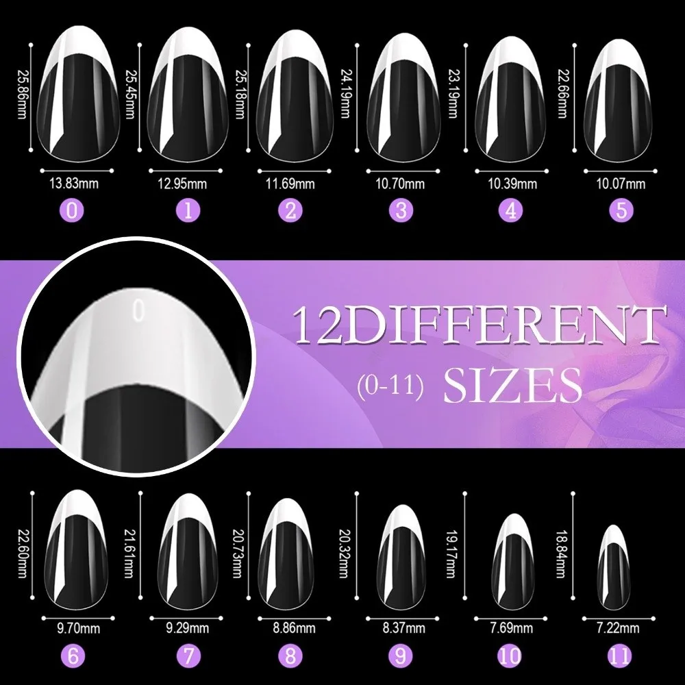 120Pcs New French Style False Nail Detachable High Clear Fake Nail Wearable Mixed Size Nail Tips Women view 5